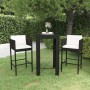 3-teiliges Garten-Barmöbel-Set und schwarze synthetische Rattankissen von vidaXL, Gartensets - Ref: Foro24-3094778, Preis: 31...