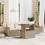 Garden sofa set with 5-piece synthetic rattan beige cushions by , Garden sets - Ref: Foro24-3268358, Price: 484,13 €, Discoun...