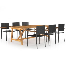 Juego de comedor para jardín de 7 piezas negro de , Conjuntos de jardín - Ref: Foro24-3068814, Precio: 540,22 €, Descuento: %