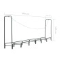 Anthracite grey steel firewood rack 360x35x120 cm by , Firewood bags and holders - Ref: Foro24-286292, Price: 91,85 €, Discou...