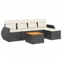 Garden sofa set, 6 pieces, with black synthetic rattan cushions. by , Garden sets - Ref: Foro24-3257309, Price: 370,88 €, Dis...