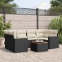 Garten-Essgruppe 7-teilig mit schwarzen Polstern aus synthetischem Rattan. von , Gartensets - Ref: Foro24-3256350, Preis: 434...