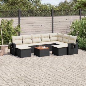 Gartensofa-Set, 10-teilig, mit schwarzen Kissen und synthetischem Rattan. von , Gartensets - Ref: Foro24-3257176, Preis: 603,...