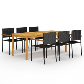 7-piece black garden dining set by , Garden sets - Ref: Foro24-3067903, Price: 477,49 €, Discount: %