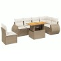 Set of 7-piece garden sofas and beige synthetic rattan cushions by , Garden sets - Ref: Foro24-3272220, Price: 644,64 €, Disc...