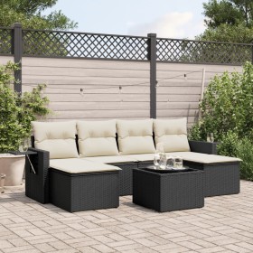 Garten-Essgruppe 7-teilig mit schwarzen Polstern aus synthetischem Rattan. von , Gartensets - Ref: Foro24-3252863, Preis: 449...