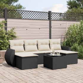 Garten-Essgruppe 7-teilig mit schwarzen Polstern aus synthetischem Rattan. von , Gartensets - Ref: Foro24-3254063, Preis: 470...