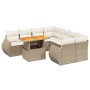 Set de sofás de jardín 9 pzas con cojines ratán sintético beige de , Conjuntos de jardín - Ref: Foro24-3272122, Precio: 786,7...