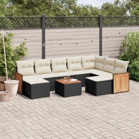 Gartensofa-Set, 10-teilig, mit schwarzen Kissen und synthetischem Rattan. von , Gartensets - Ref: Foro24-3260628, Preis: 620,...