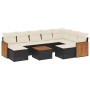 Gartensofa-Set, 10-teilig, mit schwarzen Kissen und synthetischem Rattan. von , Gartensets - Ref: Foro24-3260628, Preis: 594,...