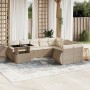 Gartensofa-Set mit 10-teiligen beigen Kissen aus synthetischem Rattan. von , Gartensets - Ref: Foro24-3268768, Preis: 864,04 ...