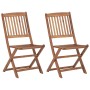 Folding garden chairs 2 units and solid acacia wood cushions by , Garden chairs - Ref: Foro24-3064654, Price: 108,46 €, Disco...