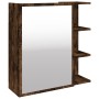 Armario con espejo baño madera roble ahumado 62,5x20,5x64 cm de , Tocadores de baño - Ref: Foro24-826351, Precio: 63,80 €, De...