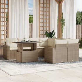 Set de sofás de jardín 9 pzas con cojines ratán sintético beige de , Conjuntos de jardín - Ref: Foro24-3267168, Precio: 735,3...