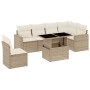 Set sofás de jardín 7 piezas y cojines ratán sintético beige de , Conjuntos de jardín - Ref: Foro24-3267308, Precio: 584,88 €...