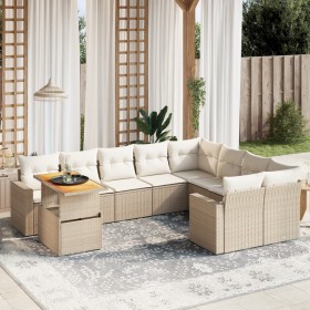 Garden sofa set with beige cushions, 10 pieces, synthetic rattan by , Garden sets - Ref: Foro24-3271478, Price: 814,37 €, Dis...