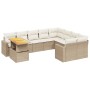 Gartensofa-Set mit 10-teiligen beigen Kissen aus synthetischem Rattan. von , Gartensets - Ref: Foro24-3271478, Preis: 797,63 ...