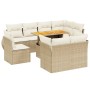 Gartensofagarnitur 9-teilig mit Kissen aus synthetischem Rattan in Beige. von , Gartensets - Ref: Foro24-3272290, Preis: 877,...