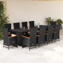 Set de comedor jardín 11 pzas con cojines ratán sintético negro de , Conjuntos de jardín - Ref: Foro24-3277536, Precio: 1,00 ...