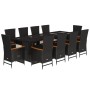 Set de comedor jardín 11 pzas con cojines ratán sintético negro de , Conjuntos de jardín - Ref: Foro24-3277536, Precio: 1,00 ...