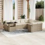 Gartensofa-Set mit 10-teiligen beigen Kissen aus synthetischem Rattan. von , Gartensets - Ref: Foro24-3267508, Preis: 806,82 ...