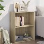 2-level oak veneer bookshelf 60x30x76.5cm by , Bookcases and shelves - Ref: Foro24-800966, Price: 56,88 €, Discount: %