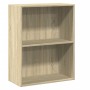 2-level oak veneer bookshelf 60x30x76.5cm by , Bookcases and shelves - Ref: Foro24-800966, Price: 56,88 €, Discount: %