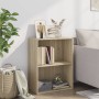 2-level oak veneer bookshelf 60x30x76.5cm by , Bookcases and shelves - Ref: Foro24-800966, Price: 56,88 €, Discount: %