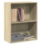 2-level oak veneer bookshelf 60x30x76.5cm by , Bookcases and shelves - Ref: Foro24-800966, Price: 56,88 €, Discount: %