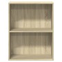 2-level oak veneer bookshelf 60x30x76.5cm by , Bookcases and shelves - Ref: Foro24-800966, Price: 56,88 €, Discount: %