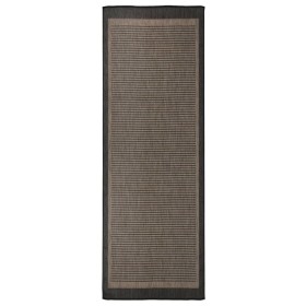 Alfombra de exterior de tejido plano marrón oscuro 80x250 cm de , Alfombras - Ref: Foro24-340842, Precio: 39,36 €, Descuento: %