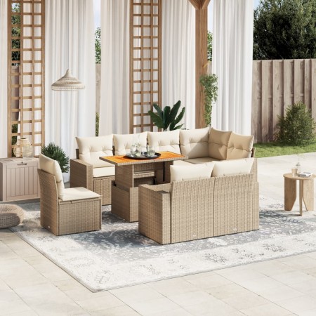 9-piece garden sofa set with beige synthetic rattan cushions by , Garden sets - Ref: Foro24-3271408, Price: 765,52 €, Discoun...