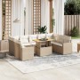 Gartensofa-Set mit 10-teiligen beigen Kissen aus synthetischem Rattan. von , Gartensets - Ref: Foro24-3271457, Preis: 797,63 ...