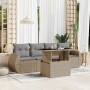 Gartensofa-Set mit 5-teiligen Kissen aus synthetischem Rattan in Beige. von , Gartensets - Ref: Foro24-3268359, Preis: 422,06...