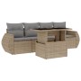 Gartensofa-Set mit 5-teiligen Kissen aus synthetischem Rattan in Beige. von , Gartensets - Ref: Foro24-3268359, Preis: 422,06...