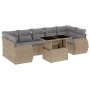 Garden sofa set with 8 pieces of synthetic beige rattan and cushions. by , Garden sets - Ref: Foro24-3268409, Price: 656,47 €...