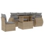 Gartensofa-Set mit 6-teiligen Kissen aus synthetischem Rattan in Beige. von , Gartensets - Ref: Foro24-3268539, Preis: 500,23...