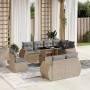 9-piece garden sofa set with beige synthetic rattan cushions by , Garden sets - Ref: Foro24-3268669, Price: 739,27 €, Discoun...