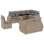 Gartensofagarnitur 9-teilig mit Kissen aus synthetischem Rattan in Beige. von , Gartensets - Ref: Foro24-3268669, Preis: 739,...