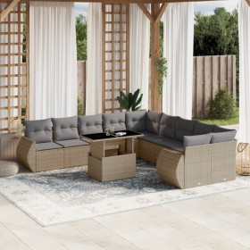 Set de sofás de jardín 11pzas con cojines ratán sintético beige de , Conjuntos de jardín - Ref: Foro24-3268799, Precio: 808,6...