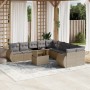 Gartensofa-Set 11-teilig mit Kissen aus synthetischem Rattan in Beige. von , Gartensets - Ref: Foro24-3268799, Preis: 808,62 ...