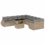 Gartensofa-Set 11-teilig mit Kissen aus synthetischem Rattan in Beige. von , Gartensets - Ref: Foro24-3268799, Preis: 808,62 ...