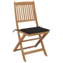 Folding garden chairs 2 units and solid acacia wood cushions by , Garden chairs - Ref: Foro24-3064651, Price: 110,69 €, Disco...