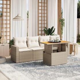 Garden sofa set with 5-piece synthetic rattan beige cushions by , Garden sets - Ref: Foro24-3271191, Price: 437,89 €, Discoun...