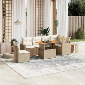 Gartensofagarnitur 7-teilig mit Kissen aus synthetischem Rattan in Beige. von , Gartensets - Ref: Foro24-3271338, Preis: 579,...