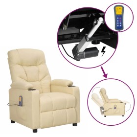 Sillón de masaje elevable tela color crema by , Electric massage chairs - Ref: Foro24-3093476, Price: 252,38 €, Discount: %