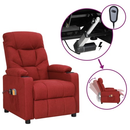 Sillón de masaje eléctrico tela rojo tinto von , Elektrische Massagesessel - Ref: Foro24-3098830, Preis: 218,47 €, Rabatt: %