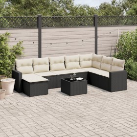 Set de sofás de jardín 8 piezas y cojines ratán sintético negro by , Modular outdoor sofas - Ref: Foro24-3251703, Price: 521,...