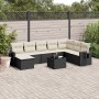 8-teiliges Gartensofa-Set mit schwarzen Polstern aus synthetischem Rattan. von , Gartensets - Ref: Foro24-3252903, Preis: 553...