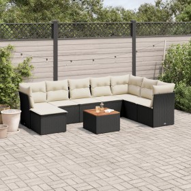 8-teiliges Gartensofa-Set mit schwarzen Polstern aus synthetischem Rattan. von , Gartensets - Ref: Foro24-3256112, Preis: 542...